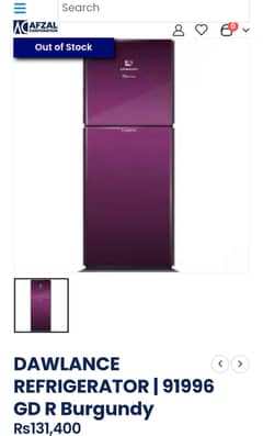 DAWLANCE REFRIGERATOR GLASS DOOR MODEL FOR SALE