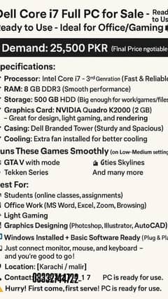 GAMING PC FOR SALE