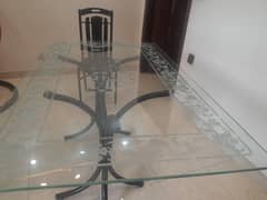 Glass dining table