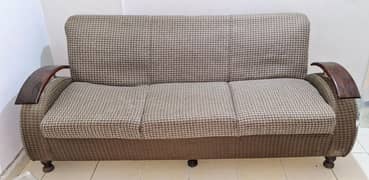 5 Seater Sofa Set With Curved Glass Center Table