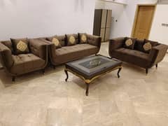 6 seater sofa / 3-2-1 sofa / poshish sofa / brown sofa