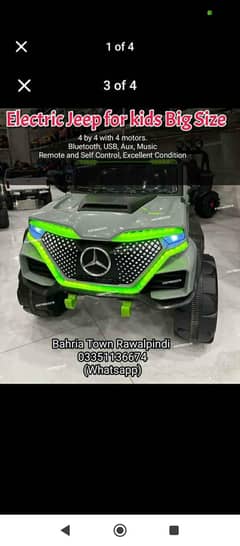 ELECTRIC JEEP 4 BY 4 FOUR MOTORS BIG SIZE