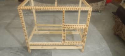 Wooden cage with tray slot for desi,broiler,aseel,parrots,rabbits,cats