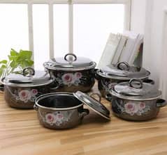 5 Pcs Enamel Casserole Set 14|16|18|20|22| Cm