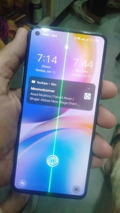 Oneplus 8T mobile with 1 Green Line