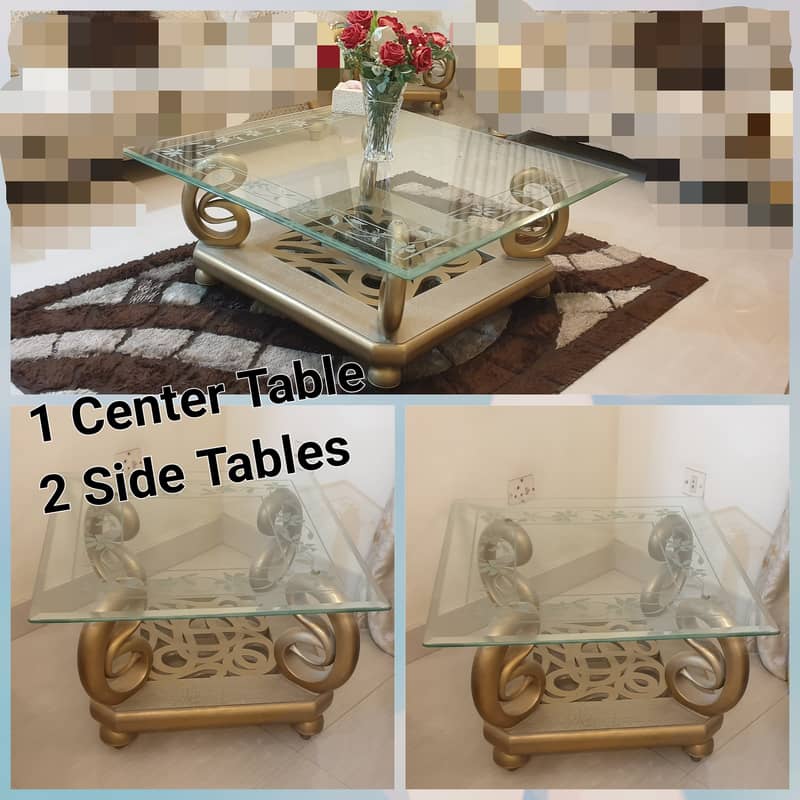Center Table with 2 side tables 0
