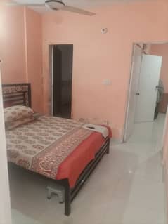 3rd floor flat for sale 2 bedroom drawing lounge tiles flooring road facing in block m north nazimabad