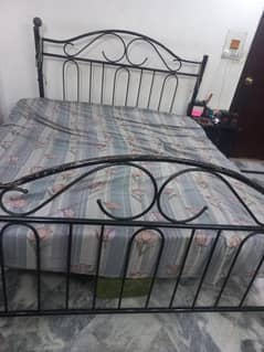 FULL IRON KING BED SET, SINGLE BED AND DRESSING SIDE TABLES