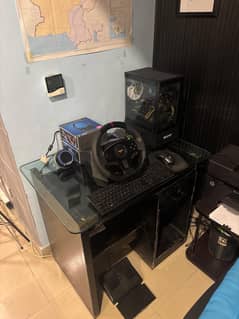 Computer Table with heavy Glass