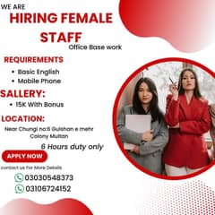 We are offering office base work for females