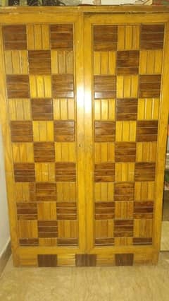 Wooden two door wardrobe