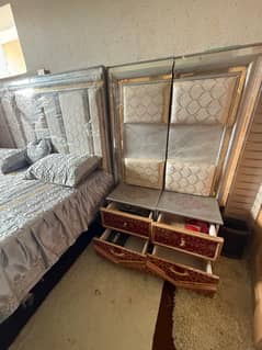 Bed and side table