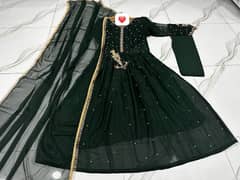 *Product Name*: 3 Pcs Women's Stitched Embroidered Maxi And Trouser