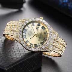 man fashionlabel and diamond branded watch