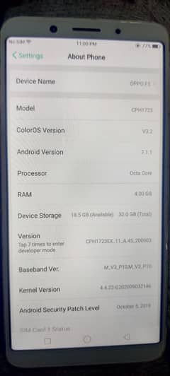 Oppo F5 10/9 condition all ok used