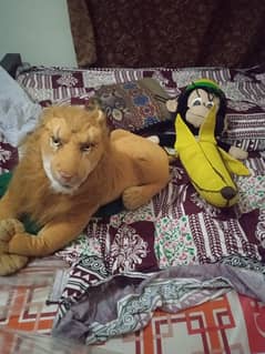 toys very beautiful  lion and banana monkey