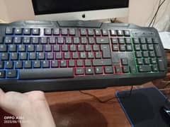 RGB wired keyboard and mouse combo with free mouse pad