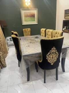 Used 8 seater dining table for sale designer urgently