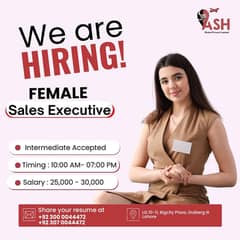 Female Sales Staff required in Gulberg Office Lahore