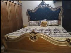 Bed with side tables and dressing set for sale
