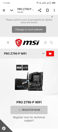 intel 14th i7 14700k with board PRO Z790-P WIFI