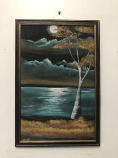 Lunar Tide - Oil on Velvet 12x24”