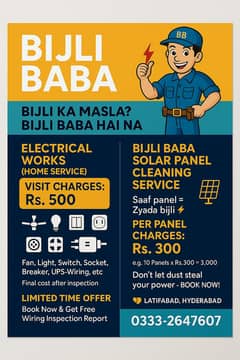 Bijli Baba – Pressure Washer Solar Cleaning & Electrical Works at Home