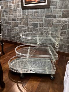 Acrylic & Glass tea trolley
