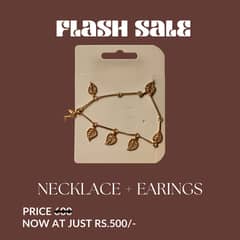 Flash Sale! Elegant Necklace + Earrings Set – Just Rs. 500/-