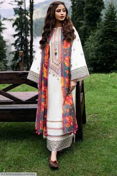 3 pic women's unstitched embroidery suit