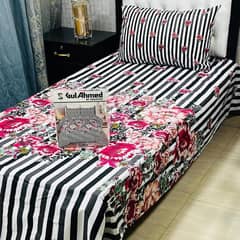 4 pcs cotton salconia printed single bedsheet