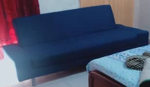 Sofa Cum Bed Used in Good Condition Blue Color