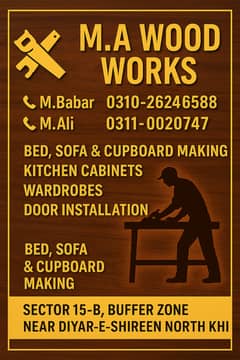 Wood Works, Carpenters Cupboard, Wardrobe, Kitchen Cabinet/ service