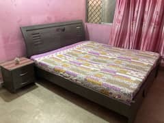 Wooden bed full size with mattress