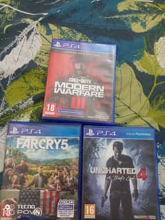 Call of duty modern warfare 3, farcry5, uncharted 4