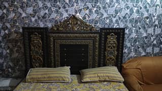Wooden Iron Based Bed King Size