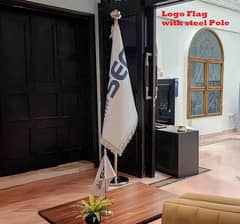 Custom Flag with Indoor Poles & back side of exective officer chiar