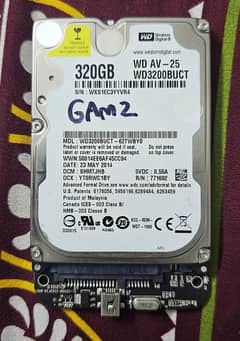 Gaming hard drive  320 gb