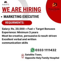 Urgent Hiring: Auditor, Marketing Executive, Salesman & Dispatch Rider
