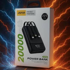 Aspor Power Bank 20000 MAH. POWER BANK 20000 MAH BATTERY