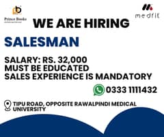 Urgent Hiring: Salesman – Tipu Road,