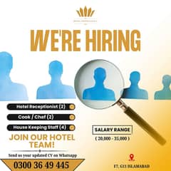 Hotel Staff Required