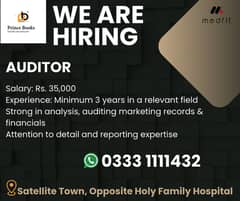 Auditor Required – Satellite Town Rawalpindi – Salary 35,000