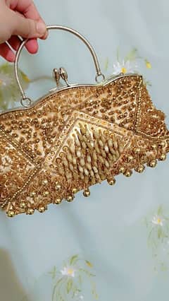 Golden bridal Clutch Used as New