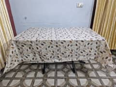 Dining Table 6 Seater Blue Coloured Water Droplets Detacheable Top