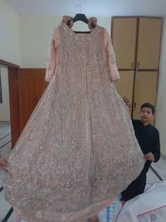 Maxi Dress for Ladies with Duppata ,trouser,pouch and heels