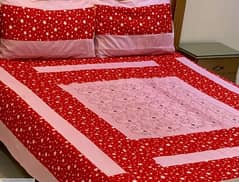 3Pcs Cotton Patchwork Double Bedsheet For Sale