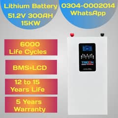Lithium Batteries 51.2V 300Ah With 6000 Life Cycles