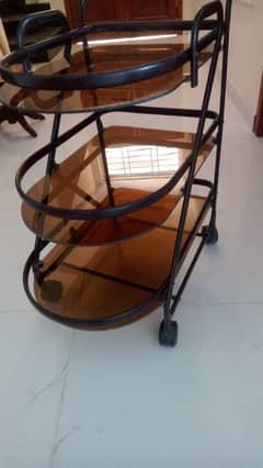 Tea Trolley Wrought Iron Triple Story