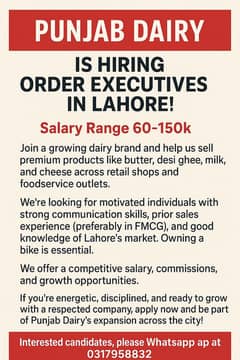 Senior Sales/Order Executive